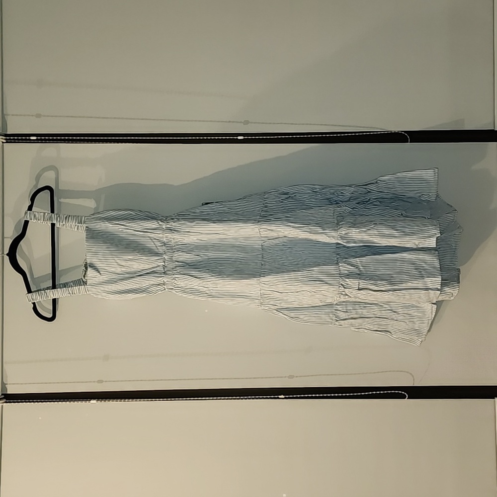 Lucky Brand Open Back Striped Denim Dress